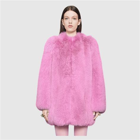 pink gucci fur coat mitchel|gucci shearling coats.